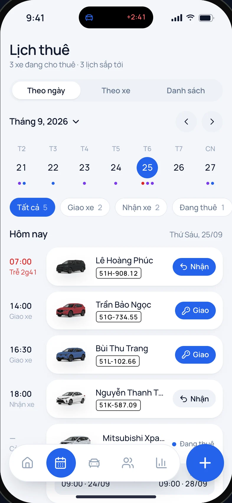 Màn Lịch thuê theo ngày
